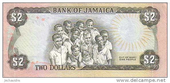 JAMAÏQUE    2 Dollars   Non Daté (1982-1986)   Pick 65a  Signature 6    ***** QUALITE  XF ***** - Jamaique