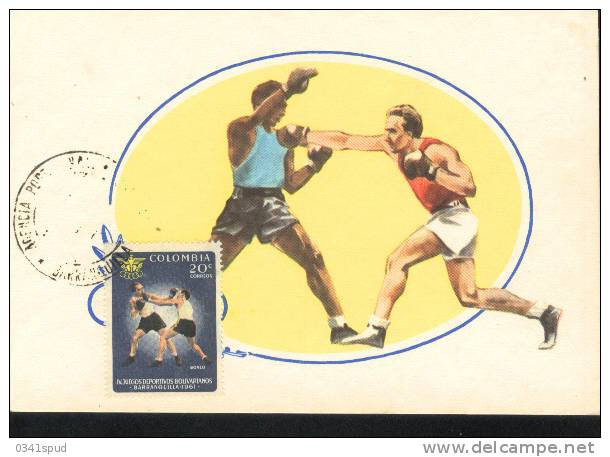 1961  Colombie  Carte Maximum  Boxe  Boxing Pugilato - Boxen