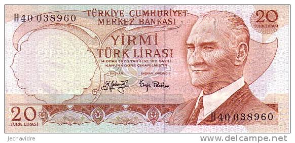 TURQUIE   20 Lirasi  Emission De 1974   Pick 187 A    ***** BILLET  NEUF ***** - Türkei