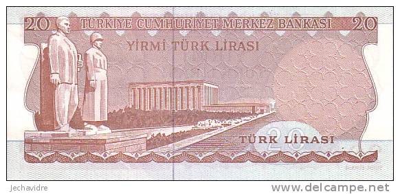 TURQUIE   20 Lirasi  Emission De 1974   Pick 187 A    ***** BILLET  NEUF ***** - Türkei