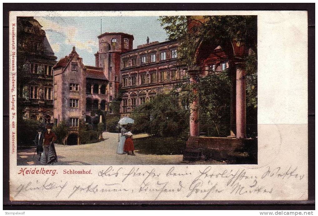 Heidelberg, Schlosshof, EF Germania, Nach Hannover 1903 (61865) - Heidelberg