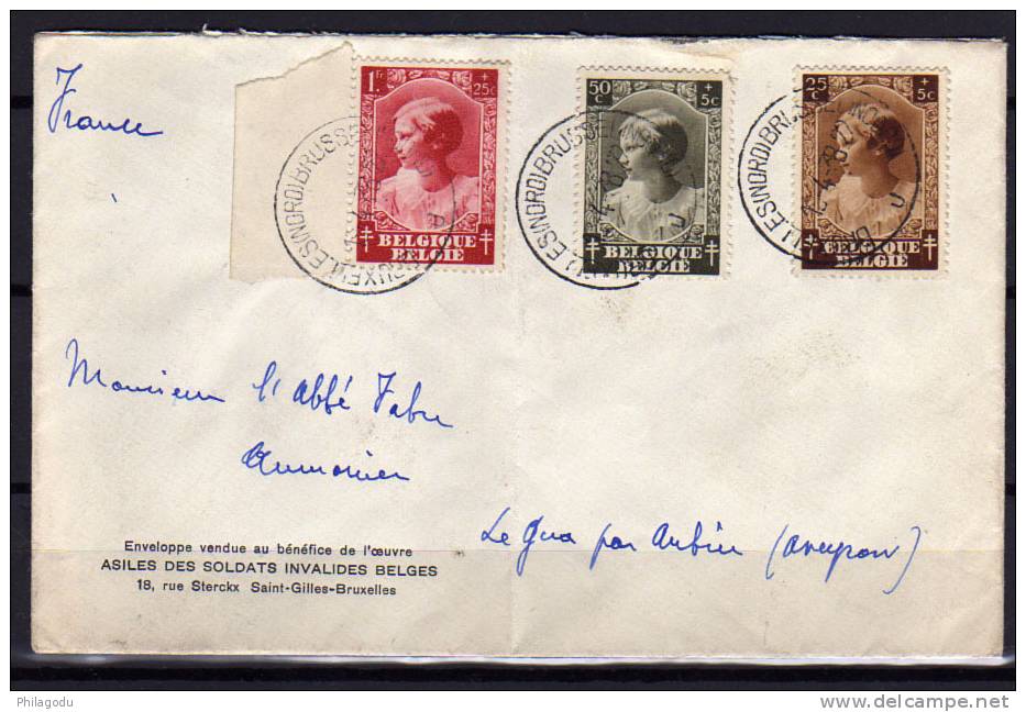 Princesse Joséphine-Charlotte, N°  459 – 461 - 463 Sur Lettre  18-4-1938  PORT EXACT 1F75 En 3 Timbres - Briefe U. Dokumente