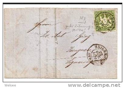 Wtb124/  WÜRTTEMBERG - Heilbronn 1862 Auf 18 Y, Gut Gezähnt!! SELTEN - Storia Postale