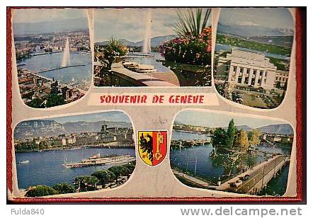 CPSM.     SOUVENIR DE GENEVE.  (très Rare, Carte Postale Monté Sur Tiroirs Boites D'allumettes Entre Plaque Cartonnées) - Genève