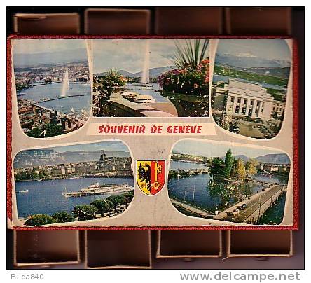 CPSM.     SOUVENIR DE GENEVE.  (très Rare, Carte Postale Monté Sur Tiroirs Boites D'allumettes Entre Plaque Cartonnées) - Genève