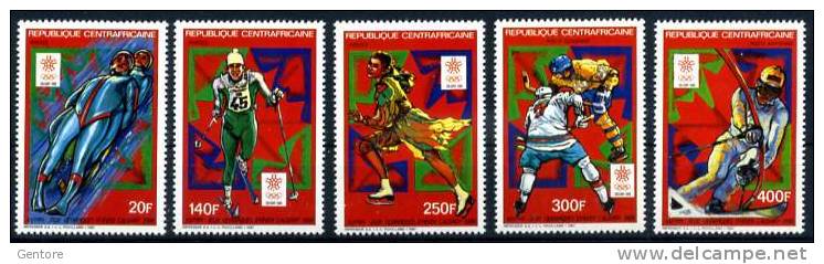 REP. CENTRAFRICANA Serie Cpl 5 Valori Cat Yvert N° 768/70+Aerea 367/68A Perfetti MNH ** - Hiver 1988: Calgary