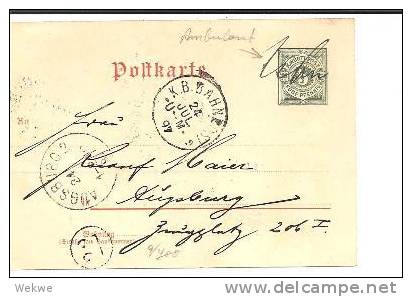 Wtb127/  WÜRTTEMBERG - Bahnpost 1897, Ulm, Handschriftlich Entwertet (Ambulant) Feuerwehrtag (bombero, Fire Men) - Briefe U. Dokumente