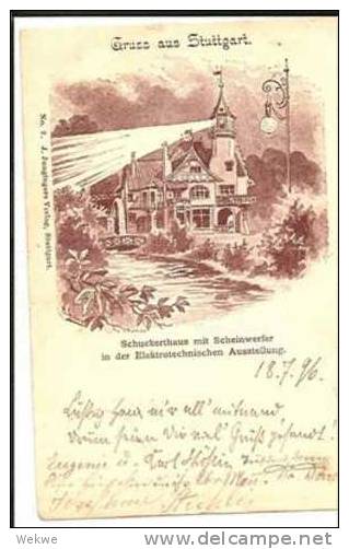 Wtb130/ WÜRTTEMBERG -  Elektro-Ausstellung Stuttgart 1896, Sonder-Ganzsache - Interi Postali