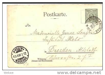 Wtb130/ WÜRTTEMBERG -  Elektro-Ausstellung Stuttgart 1896, Sonder-Ganzsache - Postal  Stationery