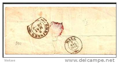 Wtb131/   WÜRTTEMBERG - Brief Von Schorndorf Auf Mi. 2 1856 (Stpl. Öhringen, Hall Rückseitig) - Briefe U. Dokumente