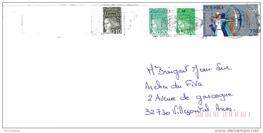 lot  11 lettres marques postal timbres ou blason theme archerie ou tir a l'arc