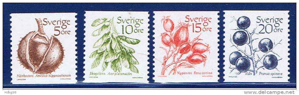 S Schweden 1983 Mi 1219-22** Früchte - Ongebruikt