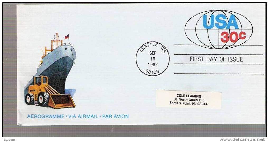 FDC Aerogramme - World Trade  - Scott # UC55 - 1981-1990