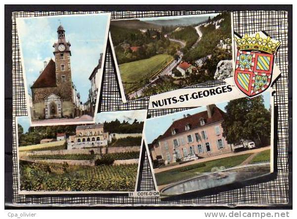 21 NUITS ST GEORGES Multivue, Beffroi, Vue Aérienne, Chateau, Ed CIM 31, CPSM 10x15, 1970 - Nuits Saint Georges