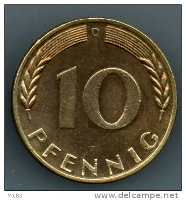 Allemagne 10 Pfennig 1969 D Sup - 10 Pfennig