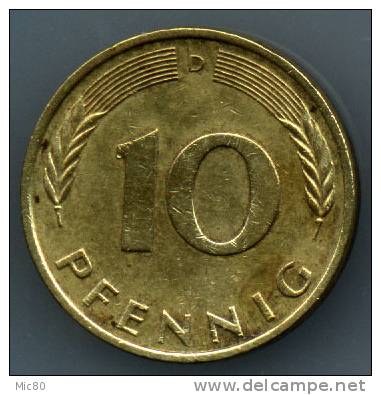 Allemagne 10 Pfennig 1972 D Ttb - 10 Pfennig