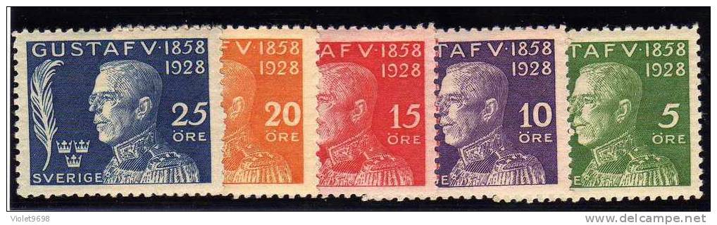 SUEDE : TP N° 206/210 ** - Unused Stamps