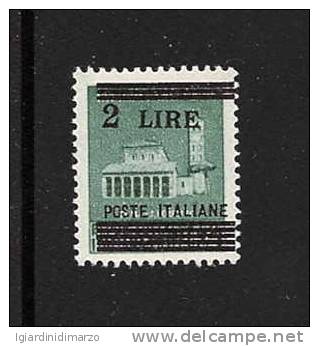 ITALIA-LUOGOTENENZA-1945 -varietà Del Valore Da L. 2 Nuovo S.t.l. Con Soprastampa (maggior Spazio Tra 2 E Lire)- DC2450. - Mint/hinged