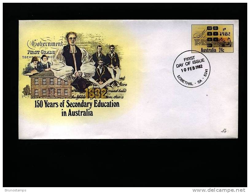 AUSTRALIA - 1982 150th ANN.OF SECONDARY EDUCATION PRESTAMPED ENVELOPE FDI - Postwaardestukken