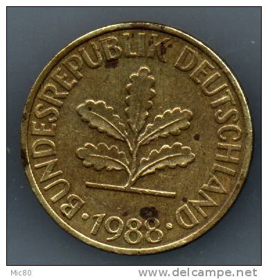 Allemagne 10 Pfennig 1988 G Ttb - 10 Pfennig