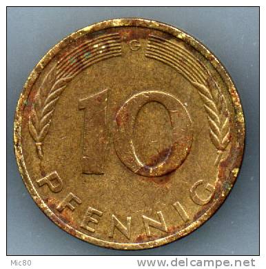 Allemagne 10 Pfennig 1988 G Ttb - 10 Pfennig