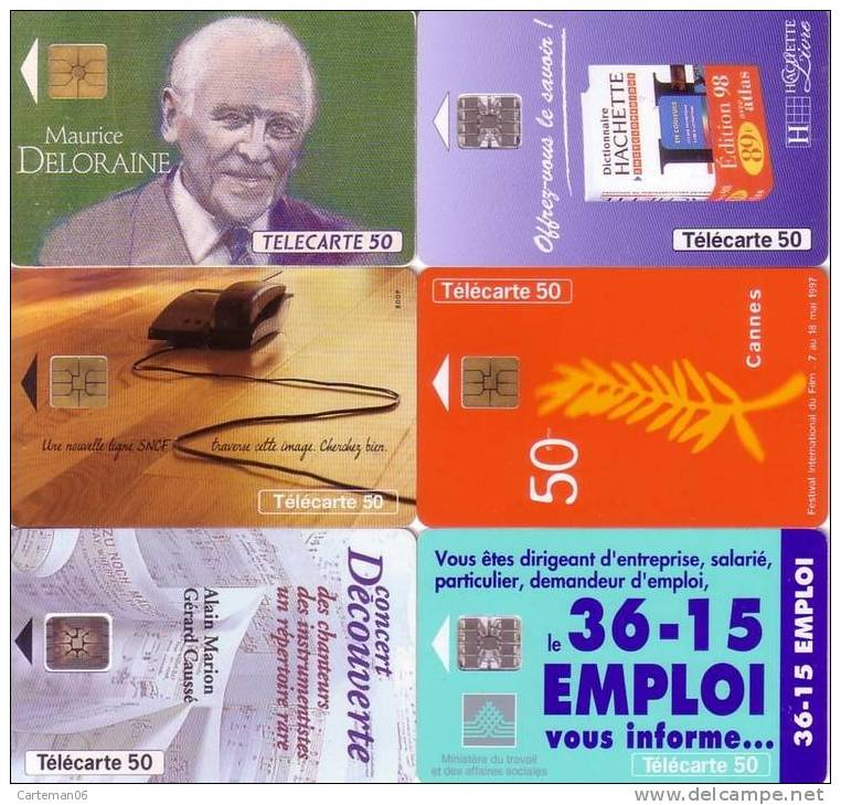 Télécarte - Lot De 6 Cartes Divers (voir Scan) - Collezioni