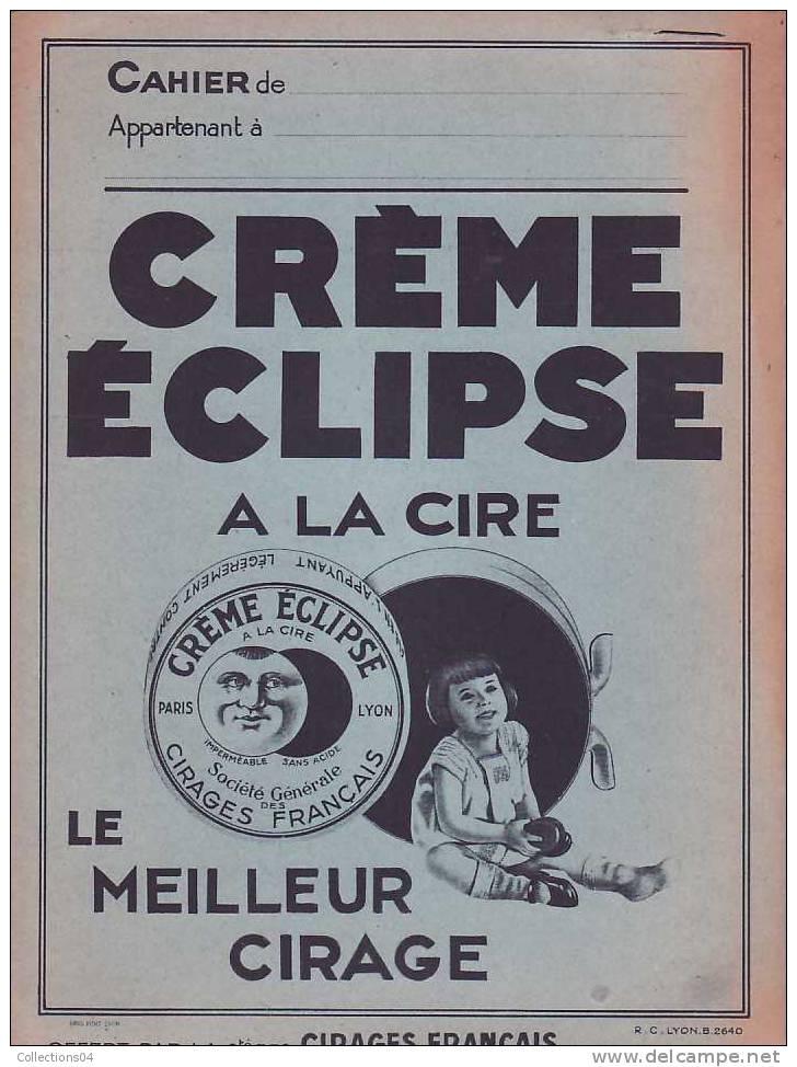 PROTEGE CAHIERS /CIRAGE FRANCAIS /  CREME ECLIPSE /LUNE /  ENFANT / LYON / - Book Covers