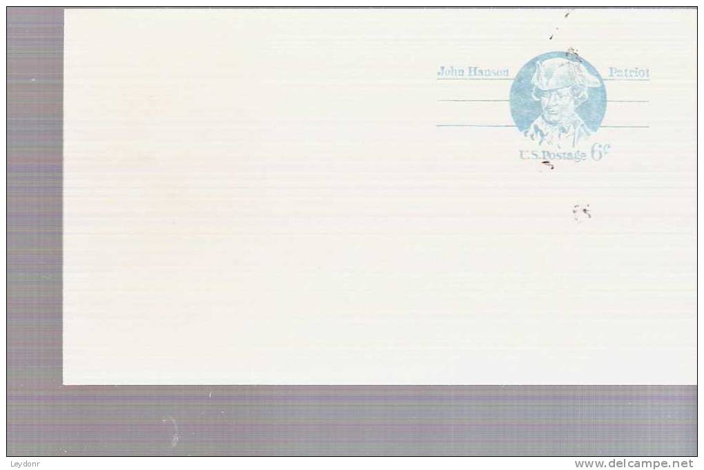 John Hanson.  - Postal Card . - Scott # UX64 - 1961-80