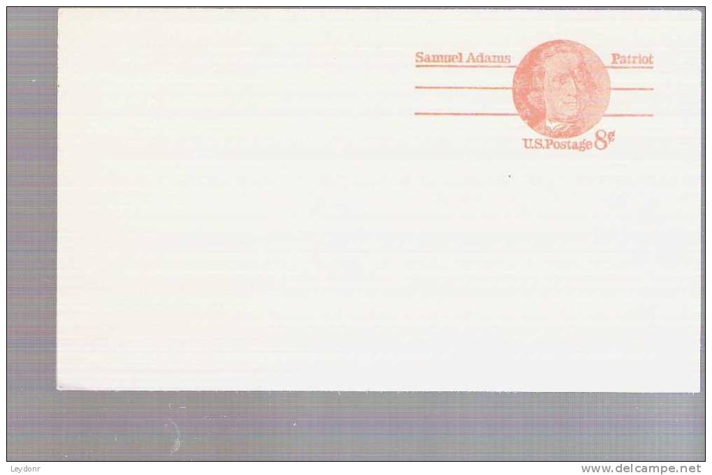 Samuel Adams  - Postal Card . - Scott # UX66 - 1961-80