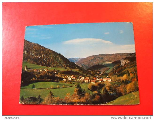 CPSM  VOYAGEE 1972- SUISSE-GOUMOIS,LE DOUBS ET LE ROCHER DU SINGE- 2 PHOTOS - Goumois