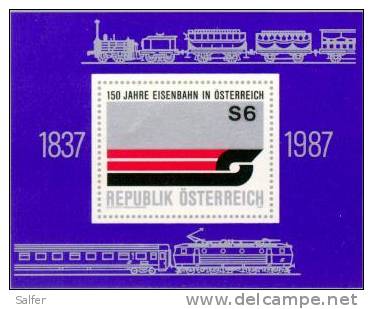 OSTERREICH / AUSTRIA - 1987 150 Jahre Eisenbahn In Osterreich  Bloc - MNH - Blocs & Feuillets