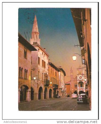 18456)cartolina Illustratoria  Pordenone - Corso Vittorio E Municipio Di Notte - Pordenone