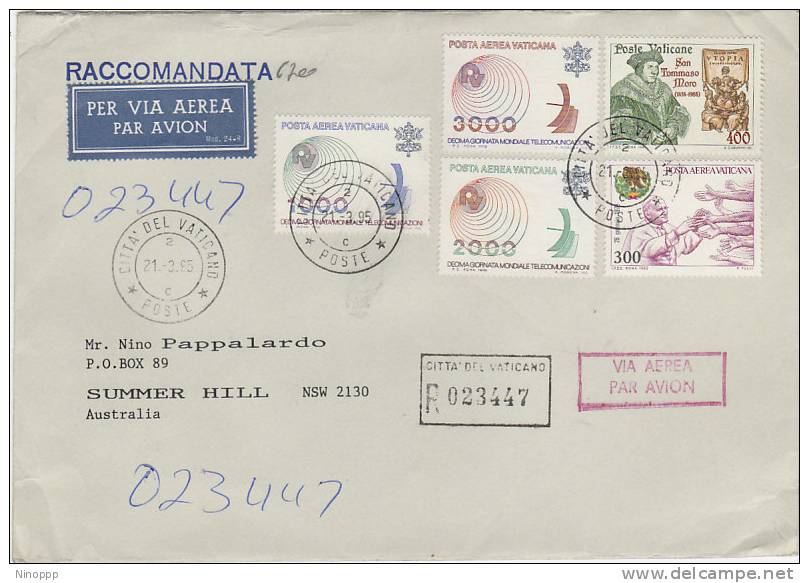 Vatican City-1995 Registered Cover Sent To Australia - Used Stamps