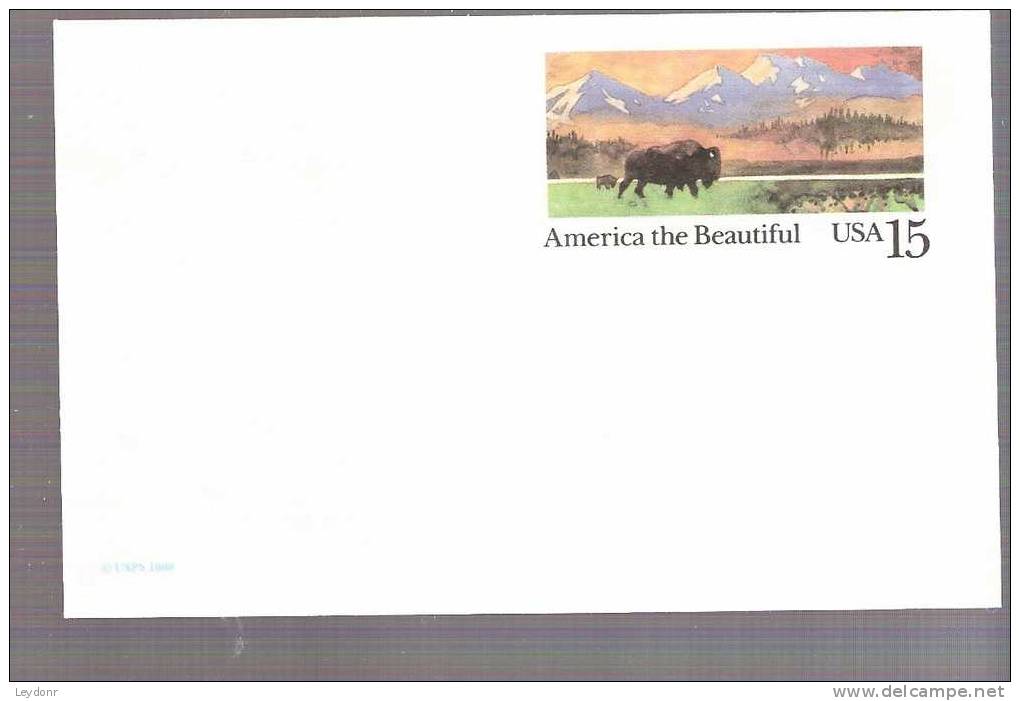 American Buffalo And Prairie, Postal Card - Scott # UX120 - 1961-80