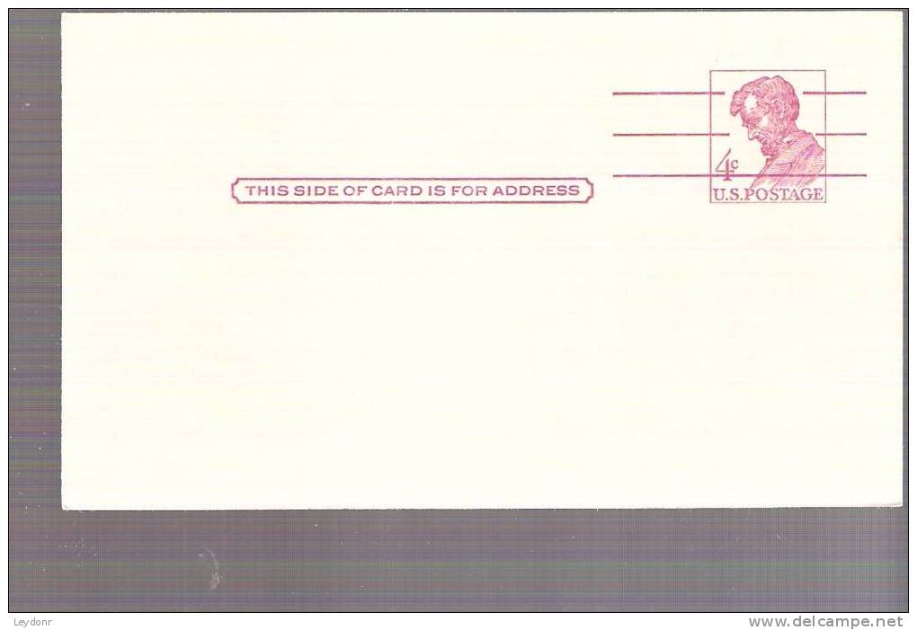 Abraham Lincoln, Postal Card - Scott # UX48 - 1961-80