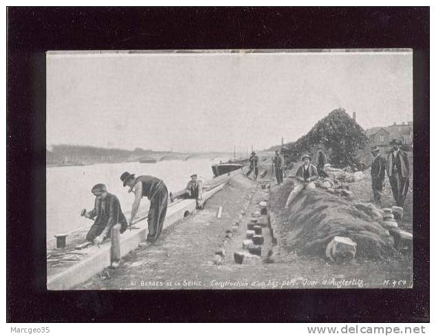 Paris Bords De Seine Construction D'un Bas Port Quai D'austerlitz édit.M & Cie N° 41 Animée  Maçon Paveur  Belle Carte - The River Seine And Its Banks