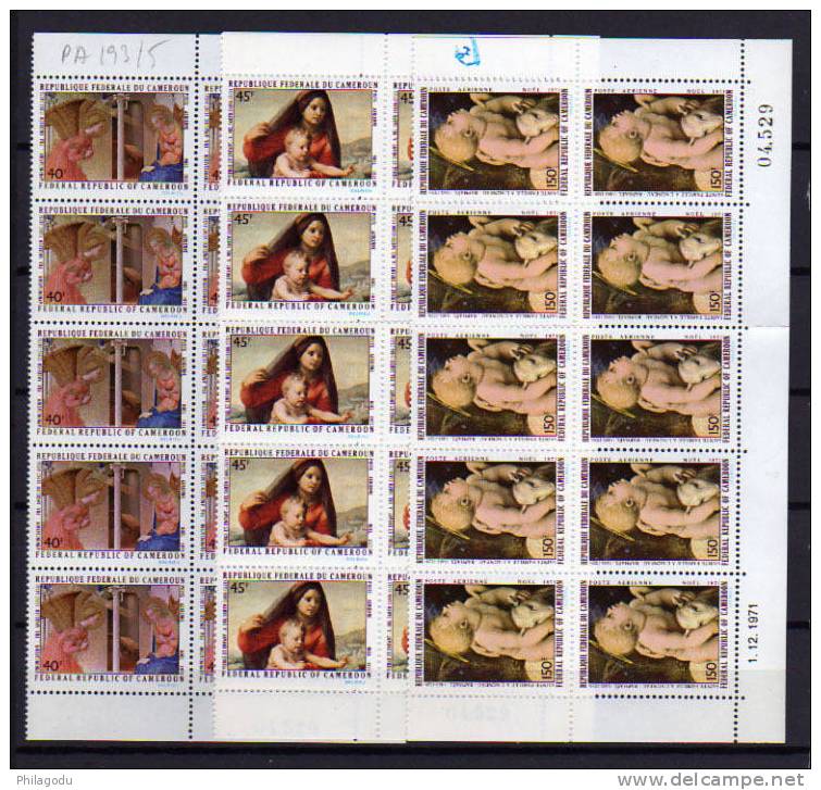 Cameroun 1971, Noël, Peintures Religieuse,++  Yv  Av 191/193 ** X 10 - Religieux