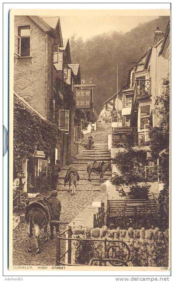 Clovelly, High Street Publ. Photochrom Ca 1910 ânes; Donkeys - Clovelly