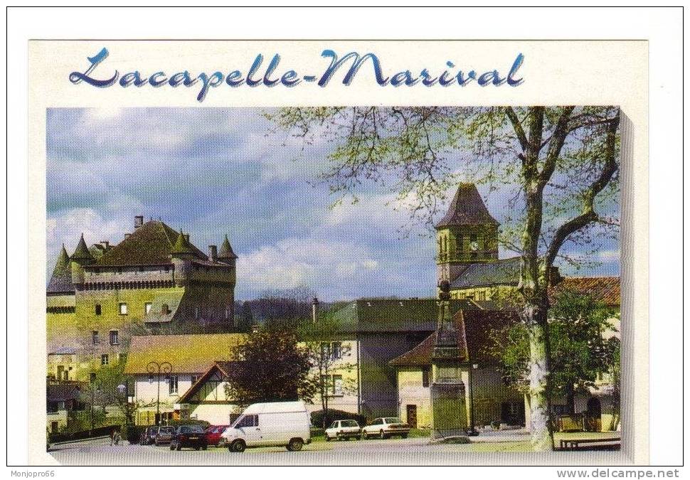 CPM De Lacapelle Marival   Vue Générale Du Bourg   Perspective Sur Le Donjon Et L Eglise - Lacapelle Marival