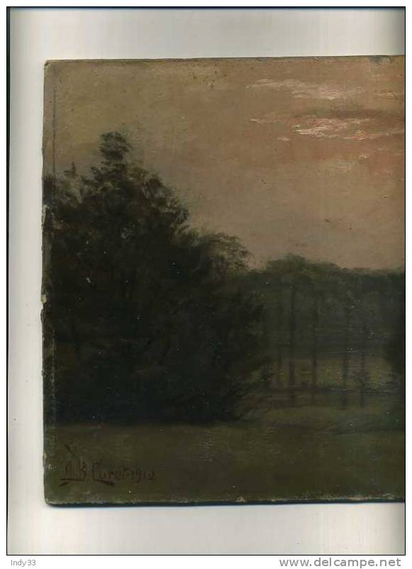 - PAYSAGE CREPUSCULAIRE .HUILE SUR CARTON SIGNEE ET DATEE - Oils