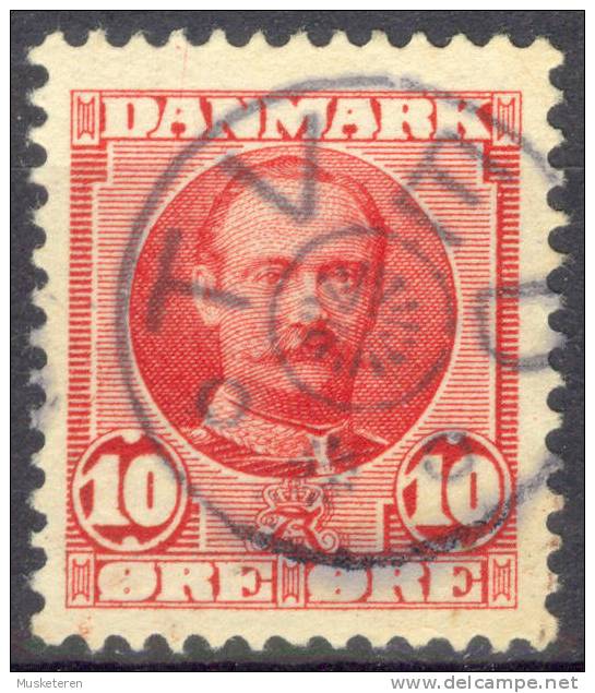 Denmark Mi. 54 King Frederik VIII Deluxe Star Cancel Stjernestemplel (1411) TVED (Underlagt KNEBEL) !! - Usado