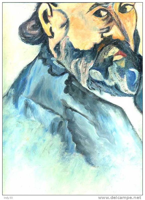 - PORTRAIT D´ APRES CEZANNE . HUILE SUR CONTRE-PLAQUE . ECOLE PROVENCALE NON SIGNEE - Oils