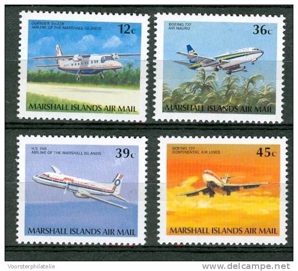 MARSHALL ISLANDS 1989 MI 217-20 AIRPLANES FLUGZUEGE D228 B737 BOEING 727 MNH NEUF ** - Marshallinseln