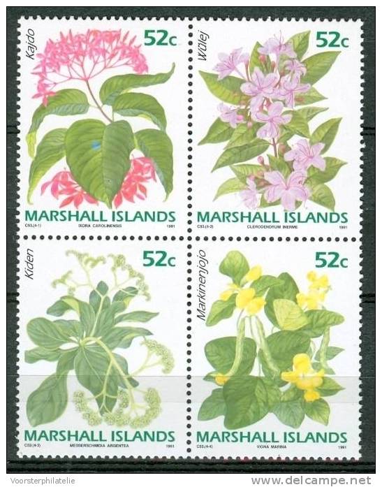 MARSHALL ISLANDS 1991 MI 357-60 FLOWER FLEUR BLUMEN MNH NEUF ** - Marshall Islands