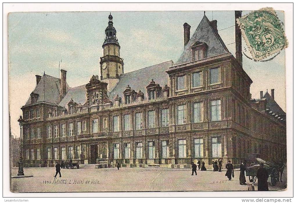 REIMS MARNE HOTEL DE VILLE COLORISE N° 1045 - Reims