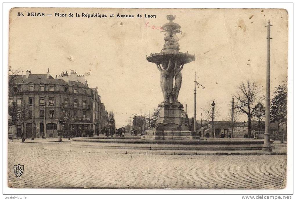 REIMS MARNE PLACE REPUBLIQUE AVENUE DE LAON N° 86 - Reims