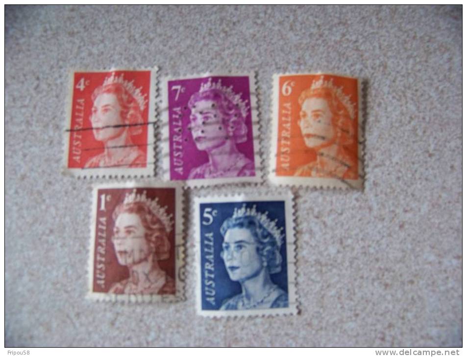 TIMBRES AUSTRALIE ELISABETH II OBLITERES - Oblitérés