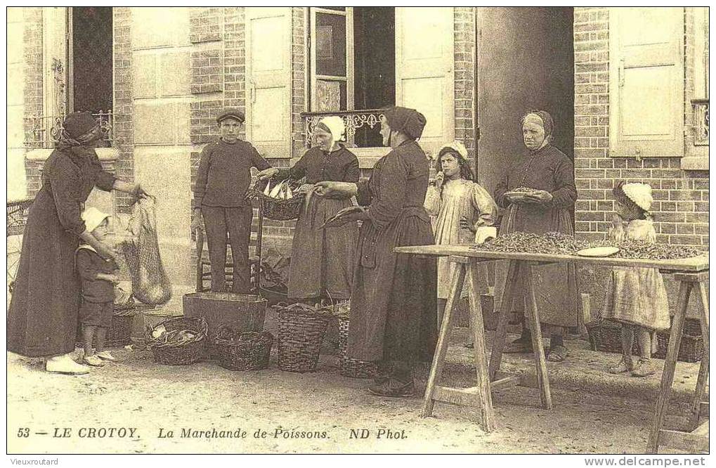 CPA. REPRO.   LE CROTOY. LA MARCHANDE DE POISSONS. - Mercanti