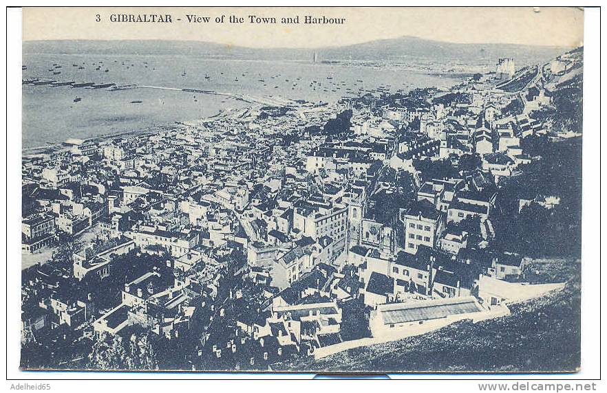 Gibraltar, View Of Town And Harbour Ed. Benzaquen, Gibraltar - Gibilterra