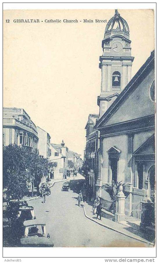 Gibraltar, Catholic Church, Main Street, Animée, Animated, Ed. Benzaquen, Gibraltar - Gibilterra